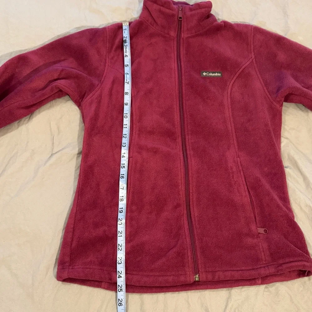Columbia Women’s Fleece Jacket Cranberry Full Zip Long‎ Sleeve Pullover Medium
